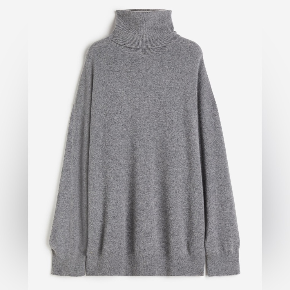 H&M 100%CASHMERE TURTLENECK OVERSIZED SWEATER SIZE S